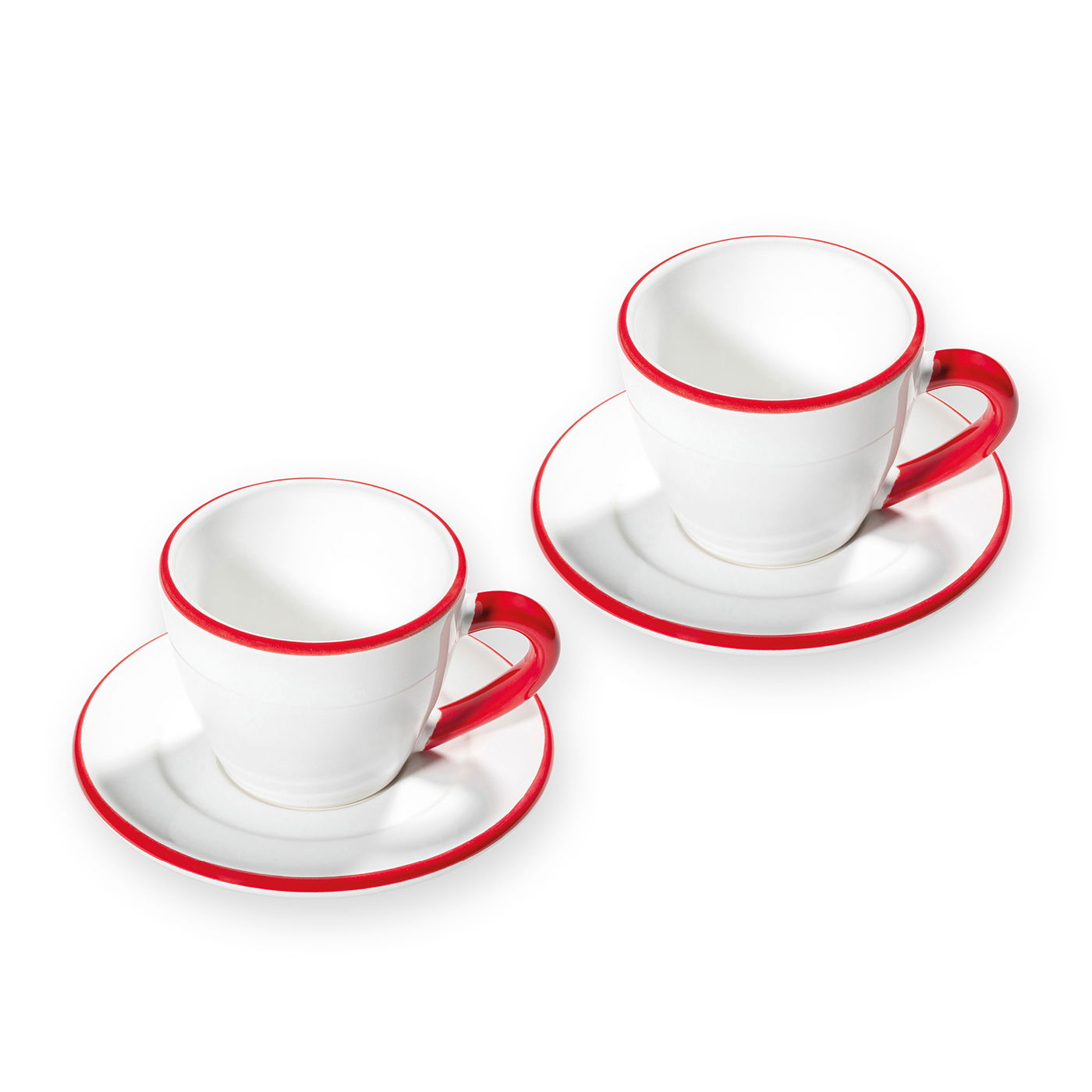Rim Ruby Red, 2 Espresso Sets